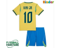Brasilien Vinicius Junior #10 Replik Heimtrikot Kinder WM 2026 Kurzarm (+ Kurze Hosen)